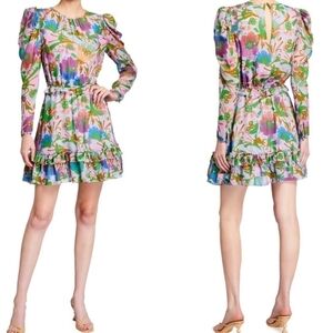 New Tanya Taylor Telissa Floral-Print Ruffle Dress NWT Size 4/Small